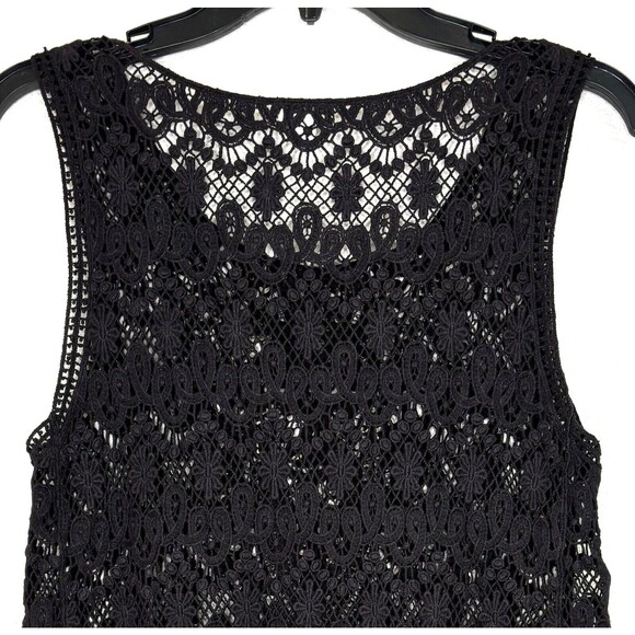 Ecote Urban Outfitters Women's Black Tank Top Cami Crochet Lace Studded Boho XS - Picture 6 of 9